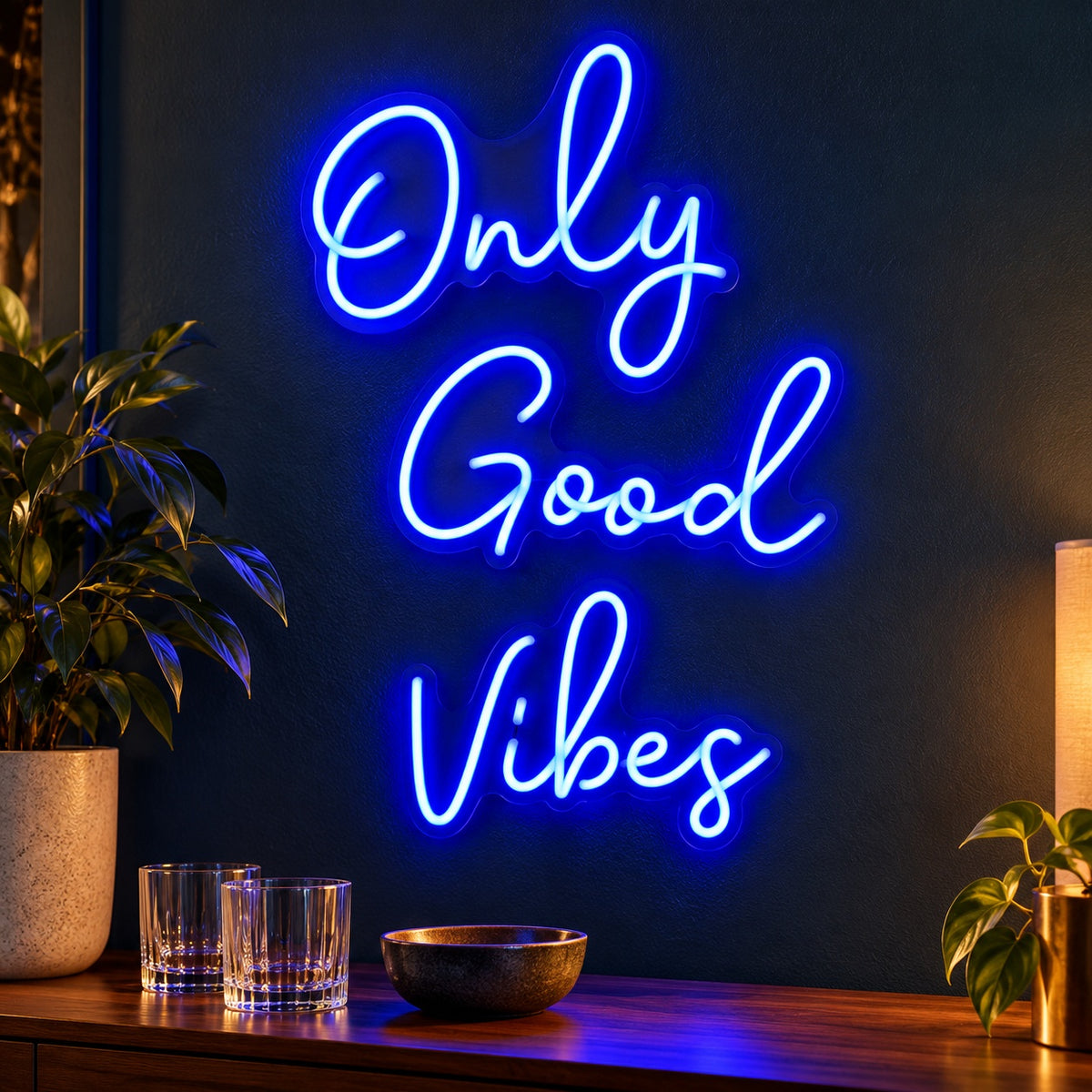 Only Good Vibes LED Neon Sign - advertising view
