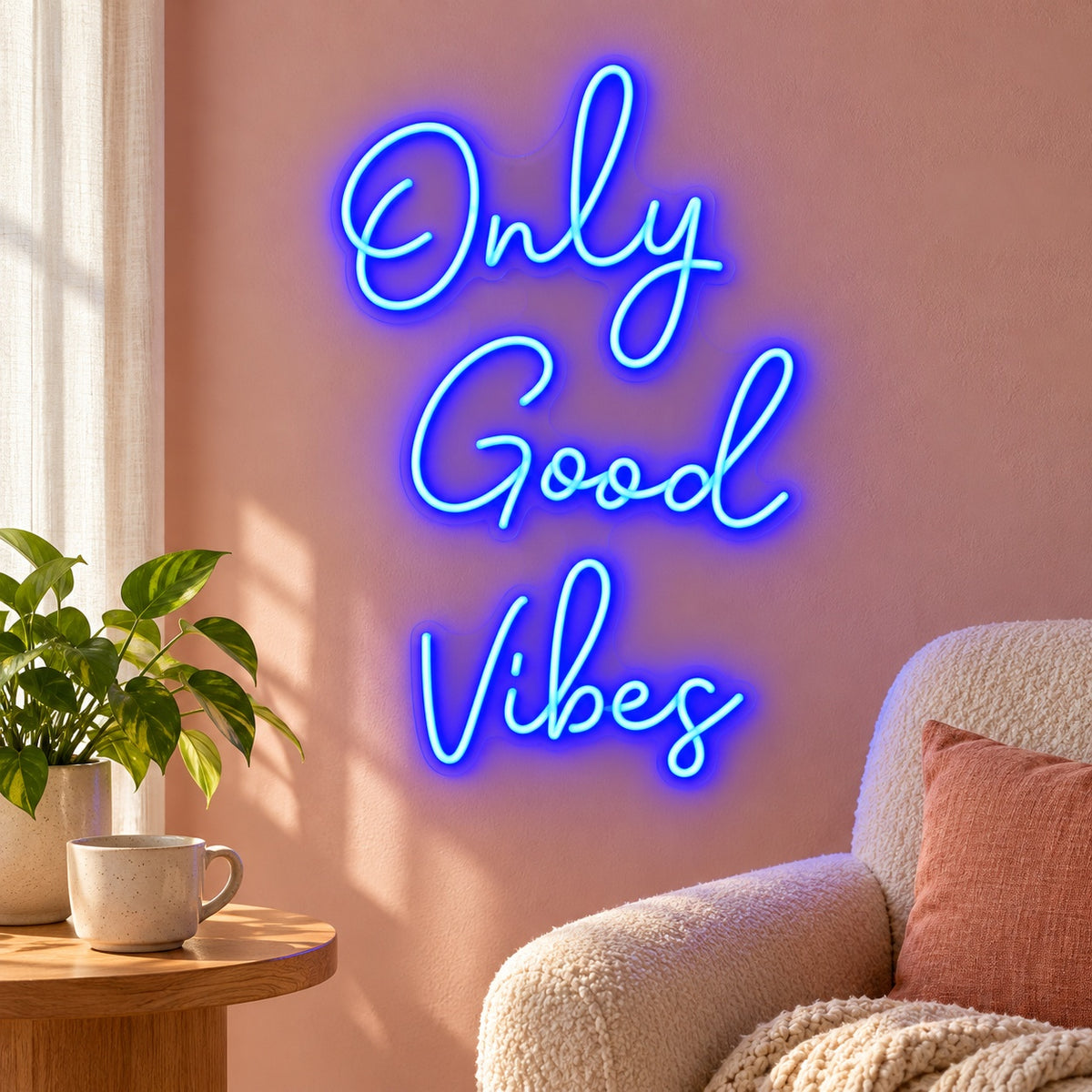 Only Good Vibes LED Neon Sign - lifestyle view