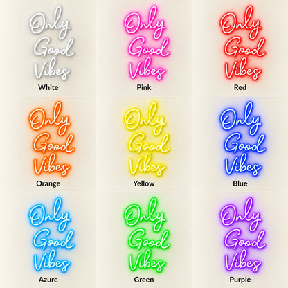 Only Good Vibes LED Neon Sign - nine-color grid