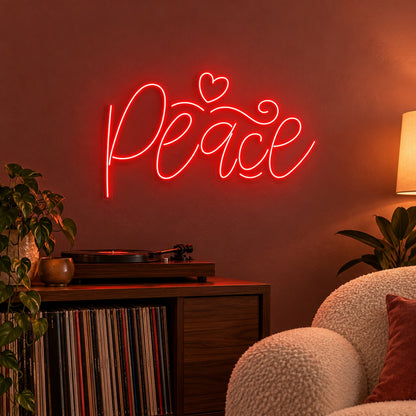 Peace LED Neon Sign - advertising view