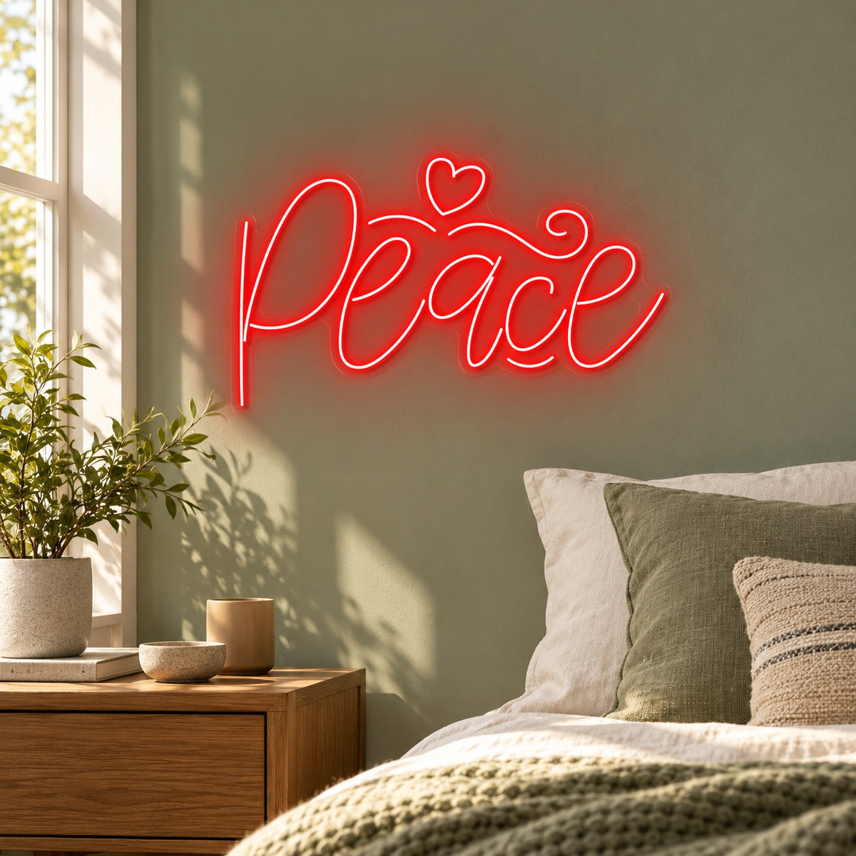 Peace LED Neon Sign - lifestyle view