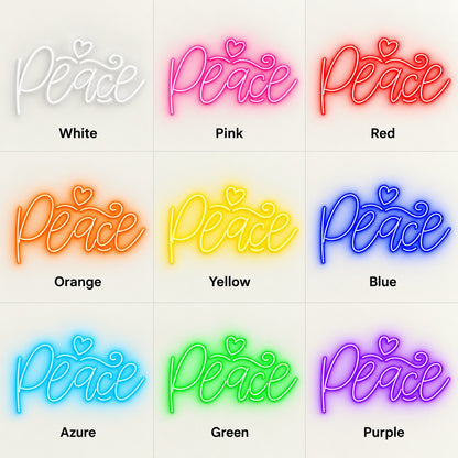 Peace LED Neon Sign - nine-color grid