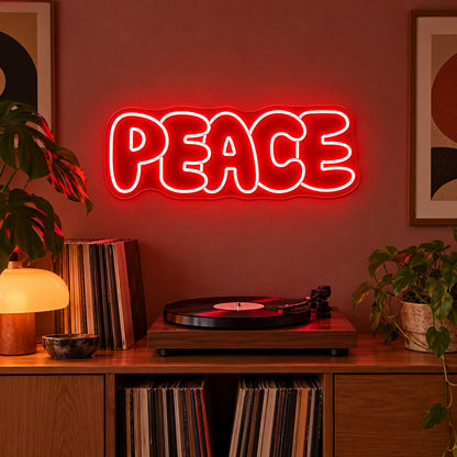 Peace LED Neon Sign - advertising view