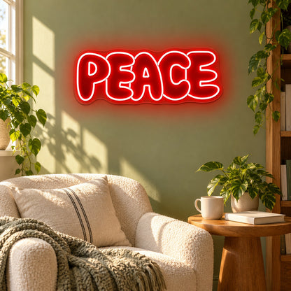 Peace LED Neon Sign - lifestyle view