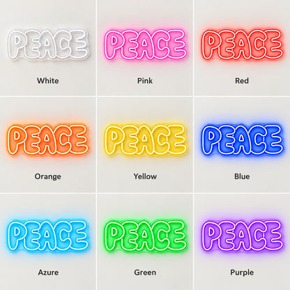 Peace LED Neon Sign - nine-color grid