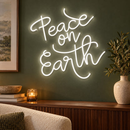 Peace On Earth LED Neon Sign - advertising view