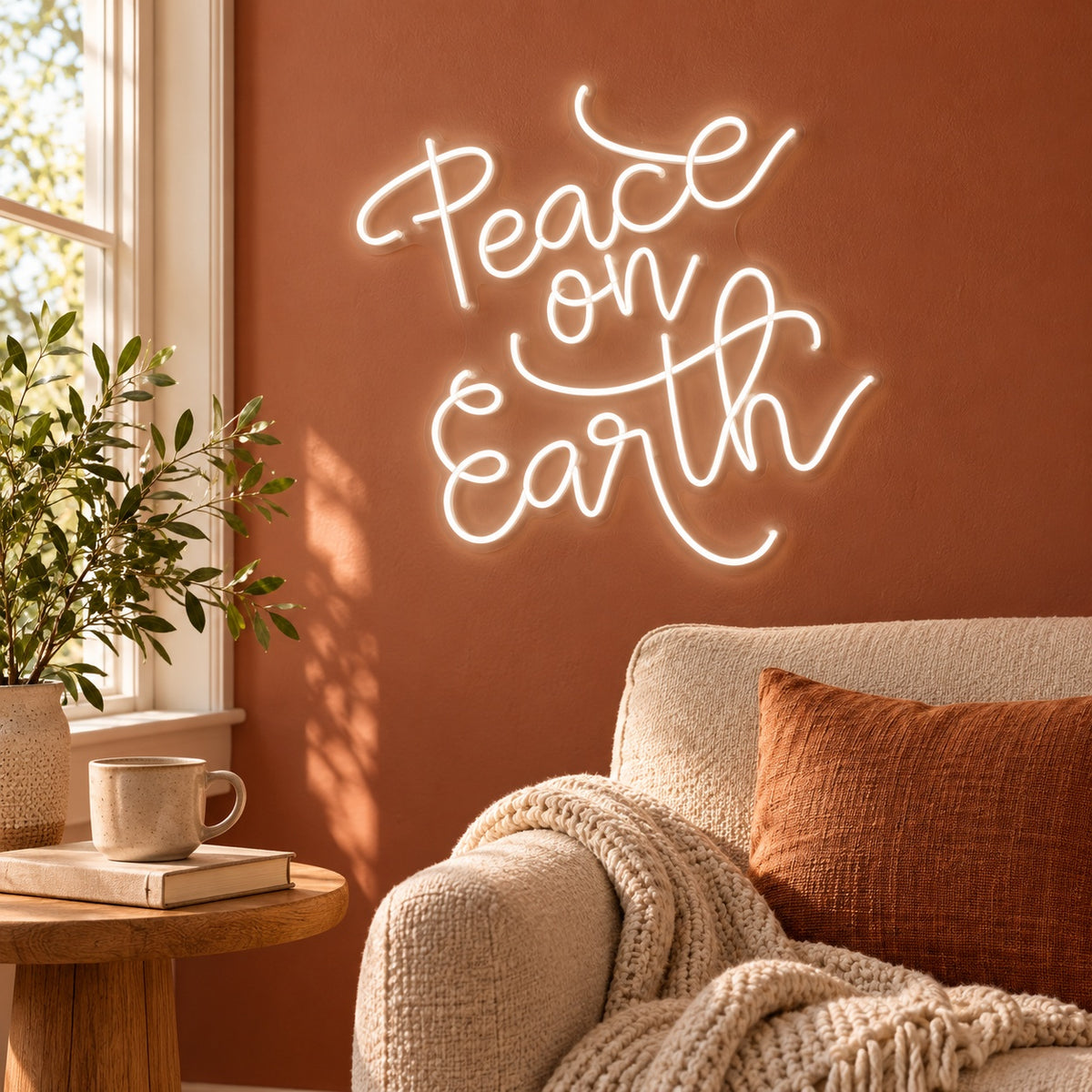 Peace On Earth LED Neon Sign - lifestyle view