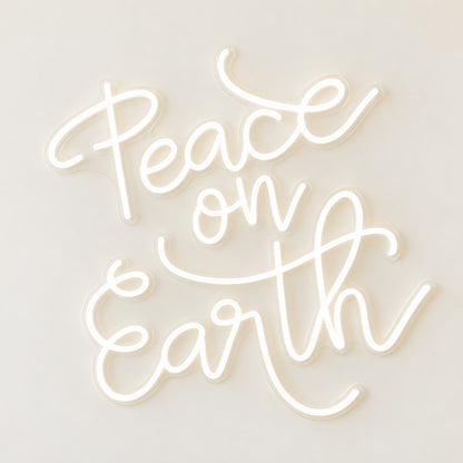 Peace On Earth LED Neon Sign - natural light view