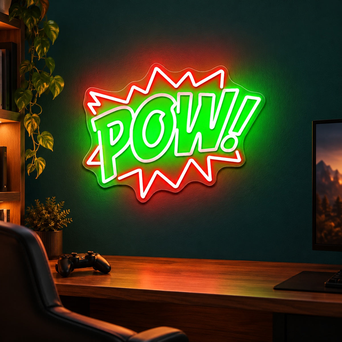 Pow LED Neon Sign - advertising view