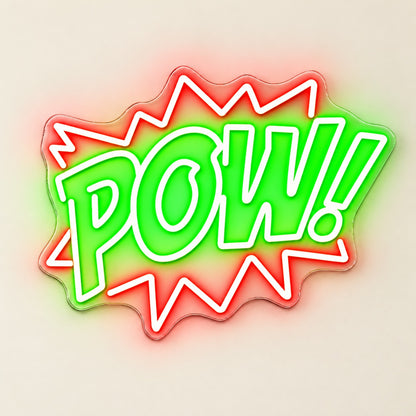 Pow LED Neon Sign - natural light view