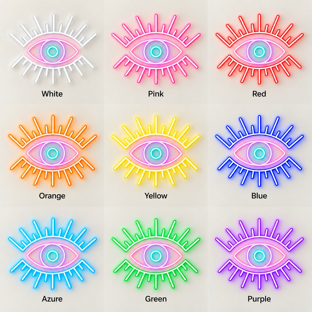 Radiant Eye LED Neon Sign - nine-color grid