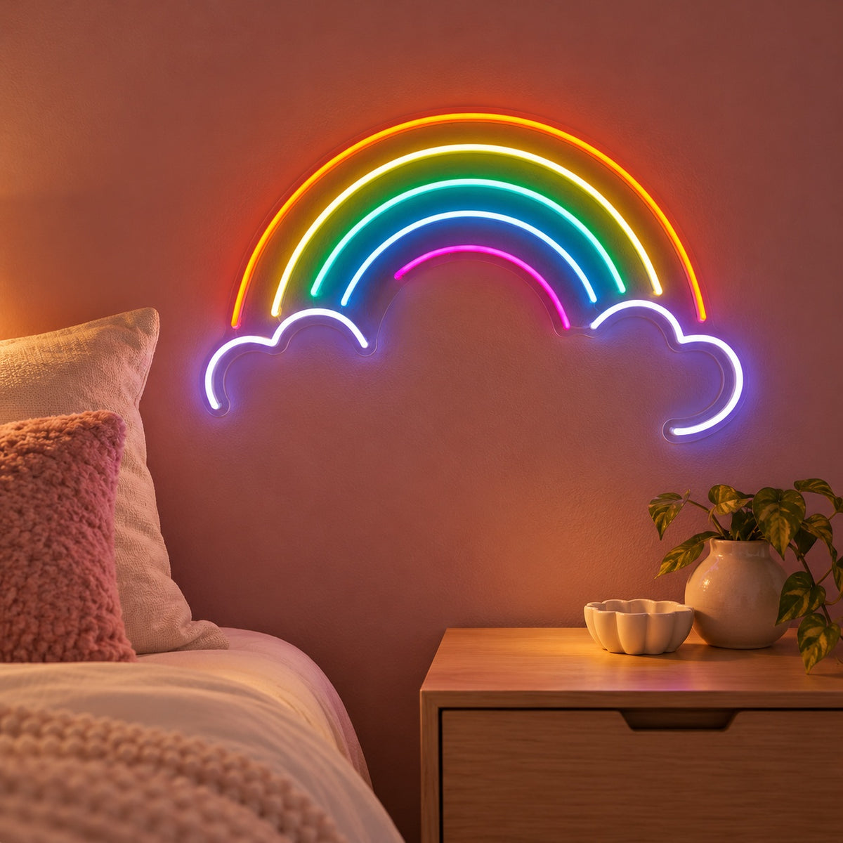 Rainbow Clouds LED Neon Sign - advertising view