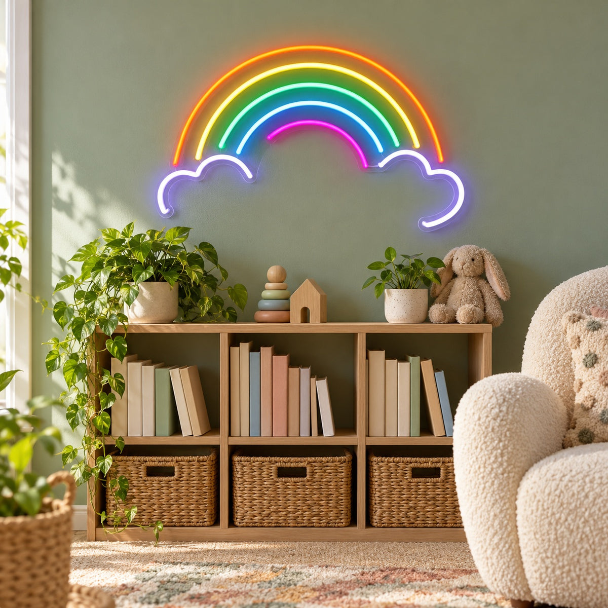 Rainbow Clouds LED Neon Sign - lifestyle view