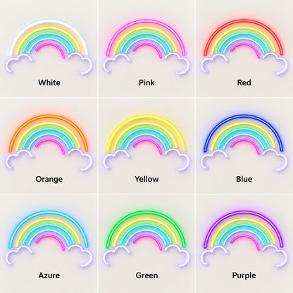 Rainbow Clouds LED Neon Sign - nine-color grid