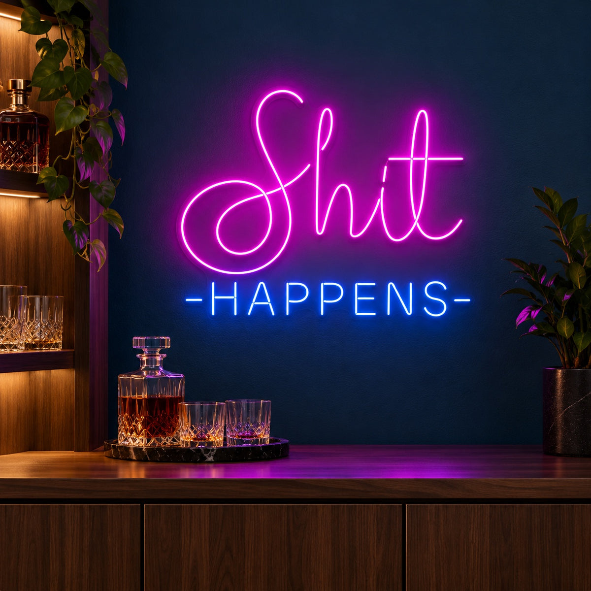 Shit Happens LED Neon Sign - advertising view