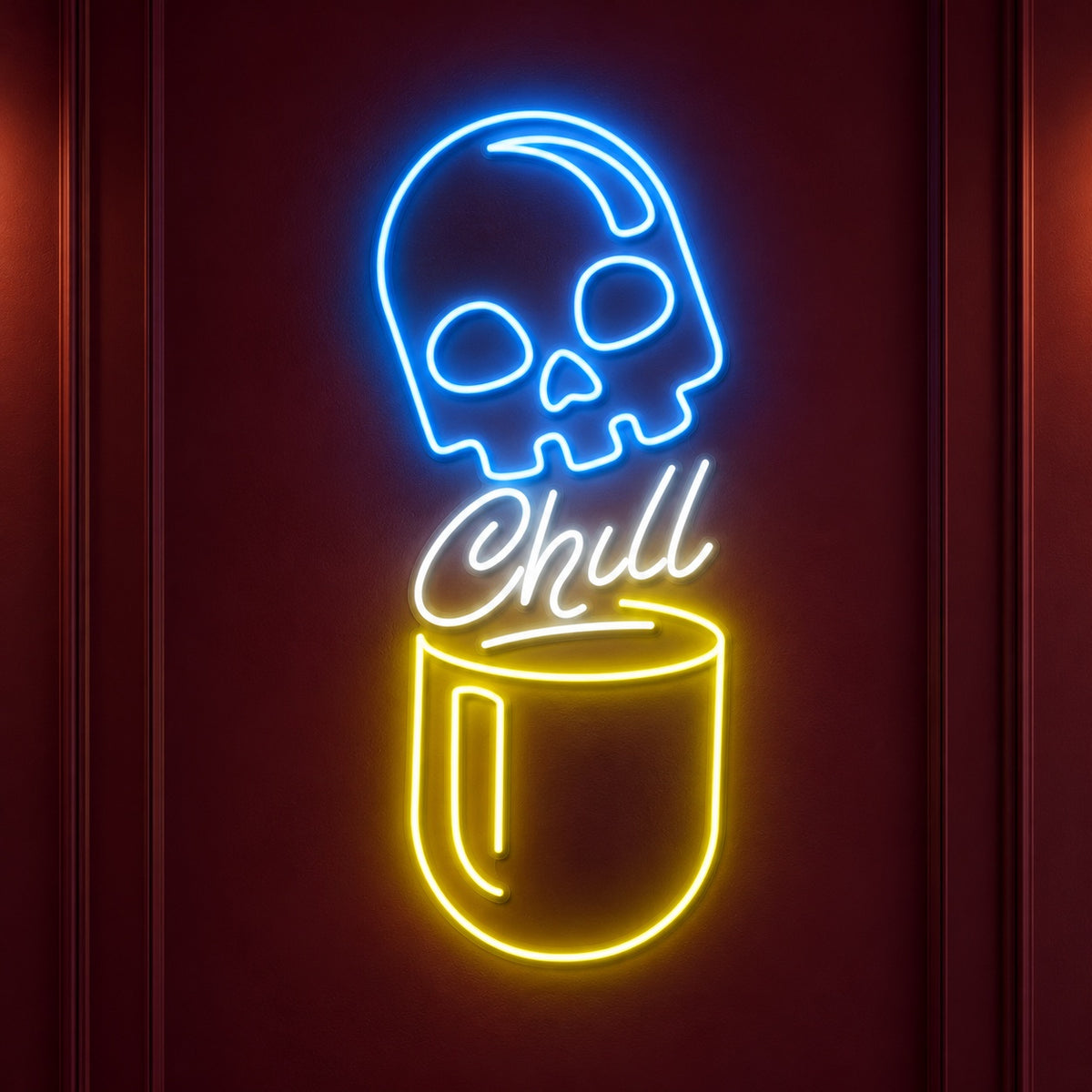 Skull Chill Cup LED Neon Sign - product hero