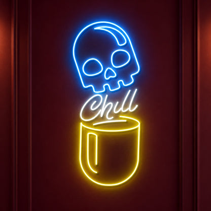 Skull Chill Cup LED Neon Sign - product hero