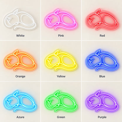Sleeping Cat LED Neon Sign - nine-color grid