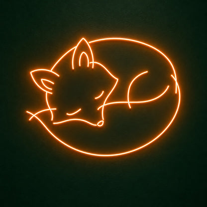Sleeping Fox LED Neon Sign - product hero