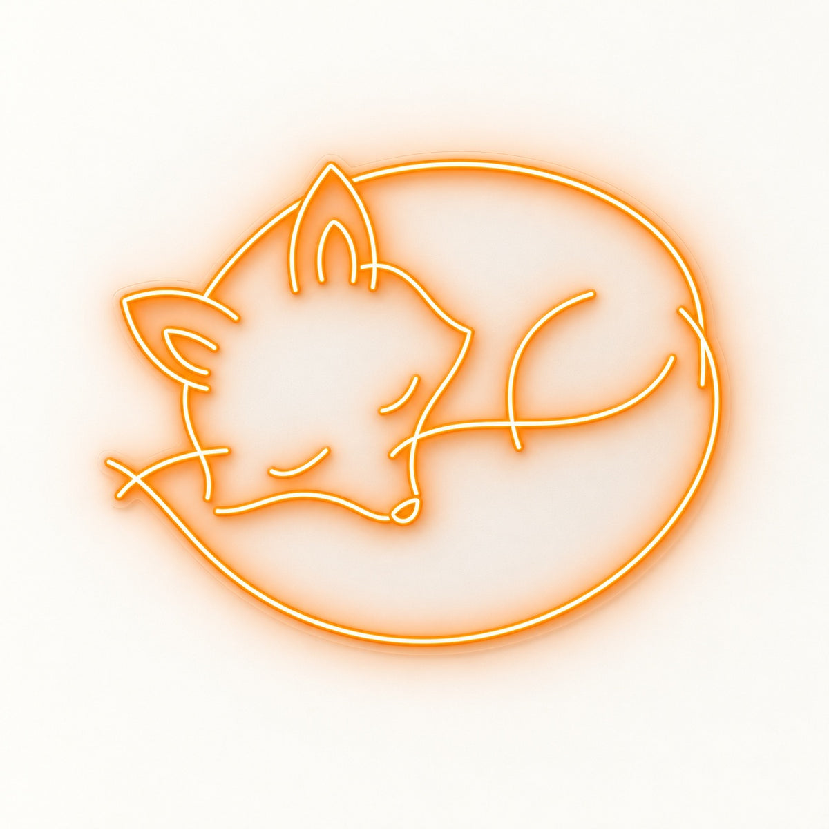 Sleeping Fox LED Neon Sign - natural light view