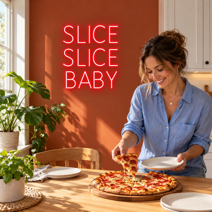 Slice Slice Baby LED Neon Sign - lifestyle view