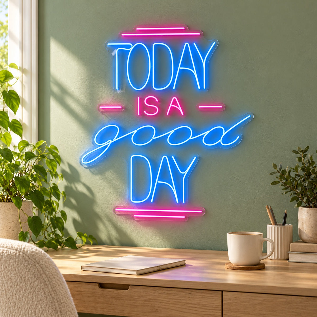 Today Is A Good Day LED Neon Sign - lifestyle view