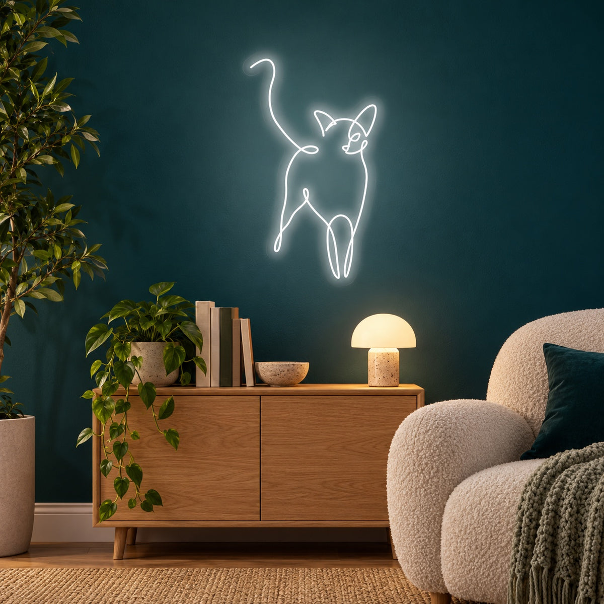 Walking Cat LED Neon Sign - advertising view