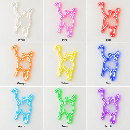 Walking Cat LED Neon Sign - nine-color grid