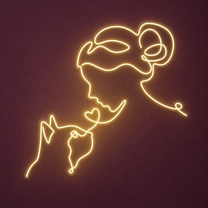 Woman And Cat LED Neon Sign - product hero
