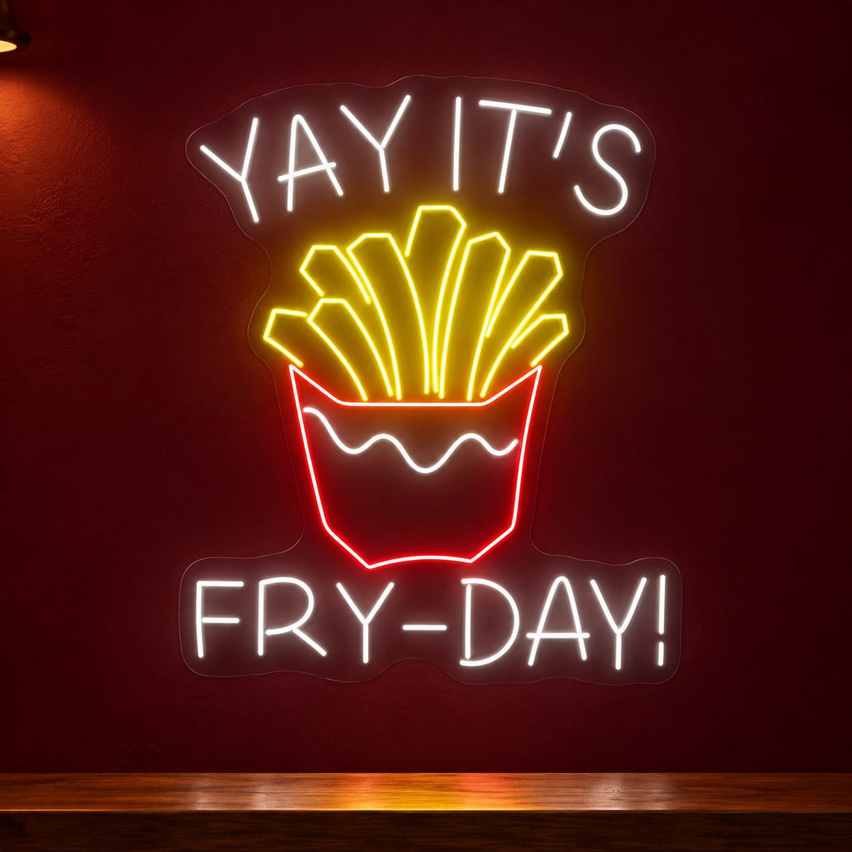 Yay It's Fry-Day LED Neon Sign - product hero