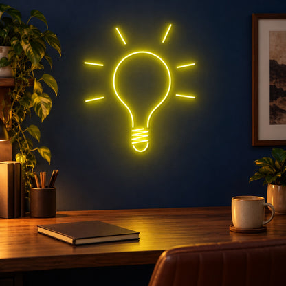Light Bulb LED Neon Sign - advertising view