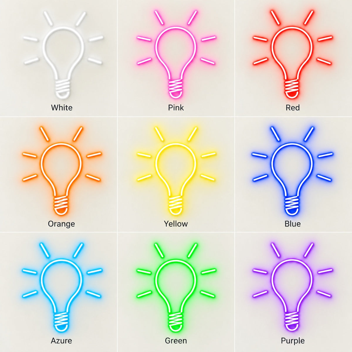 Light Bulb LED Neon Sign - nine-color grid