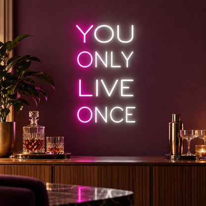 You Only Live Once LED Neon Sign - advertising view