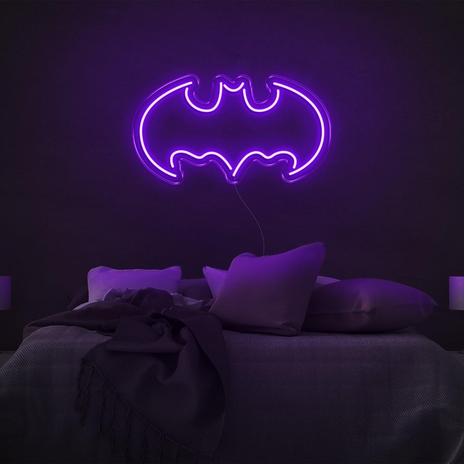 Batman V2 Purple Led Neon Sign For Superhero Bedroom Decor | Shineneon