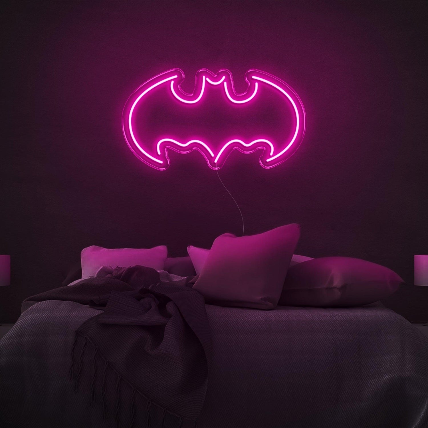 Batman V2 Purple Led Neon Sign For Superhero Bedroom Decor | Shineneon