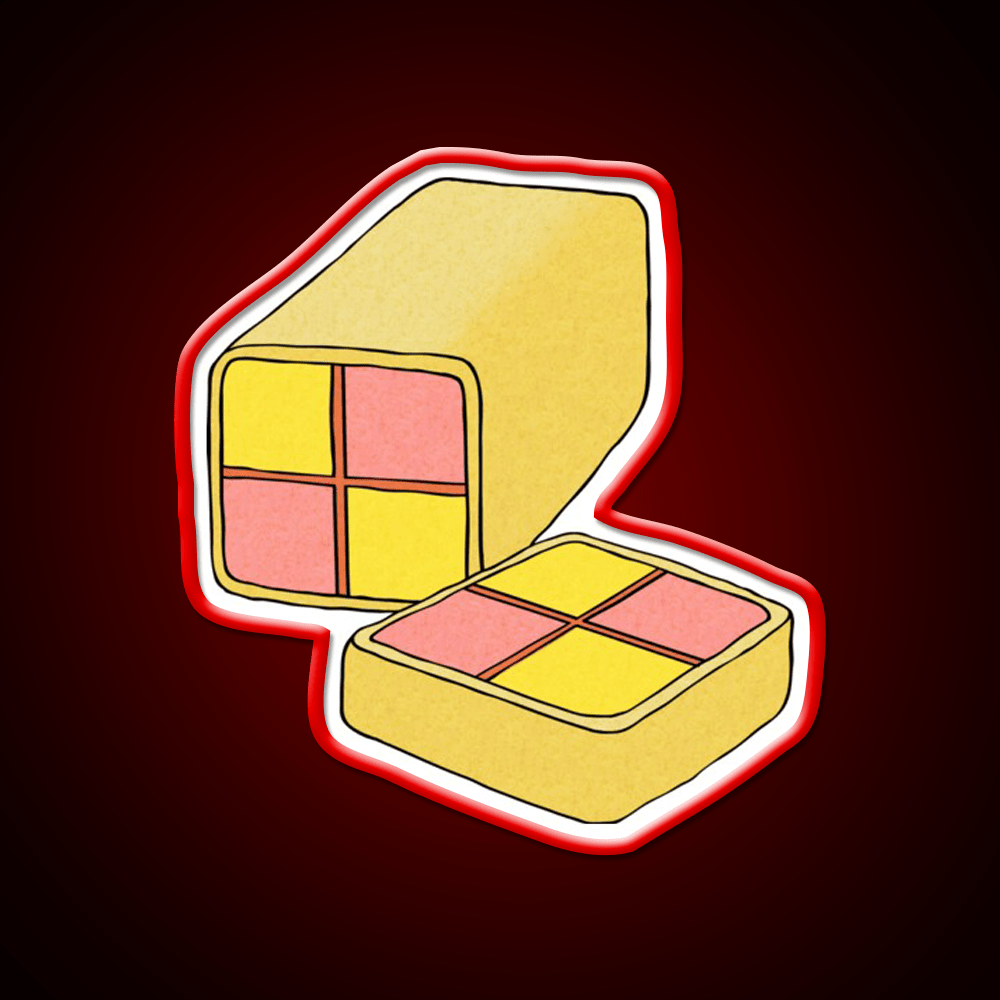 Battenberg Cake Snack Food Led Neon Sign Rgb Color - Shineneon