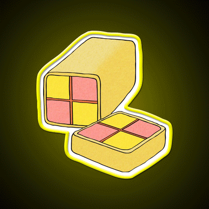 Battenberg Cake Snack Food Led Neon Sign Rgb Color - Custom LED neon sign front view