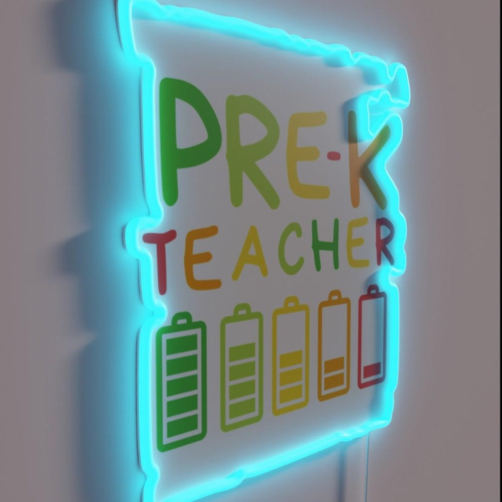 Battery Life Of A Preschool Teacher Appreciation Rgb Led Neon Sign - LED neon sign close-up detail
