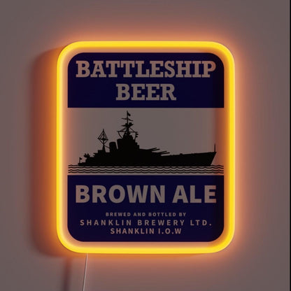 Battleship Beer Brown Ale Rgb Led Neon Sign - Custom LED neon sign front view
