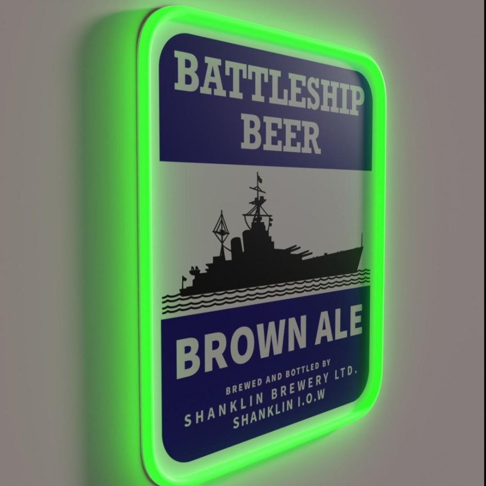 Battleship Beer Brown Ale Rgb Led Neon Sign - LED neon sign close-up detail