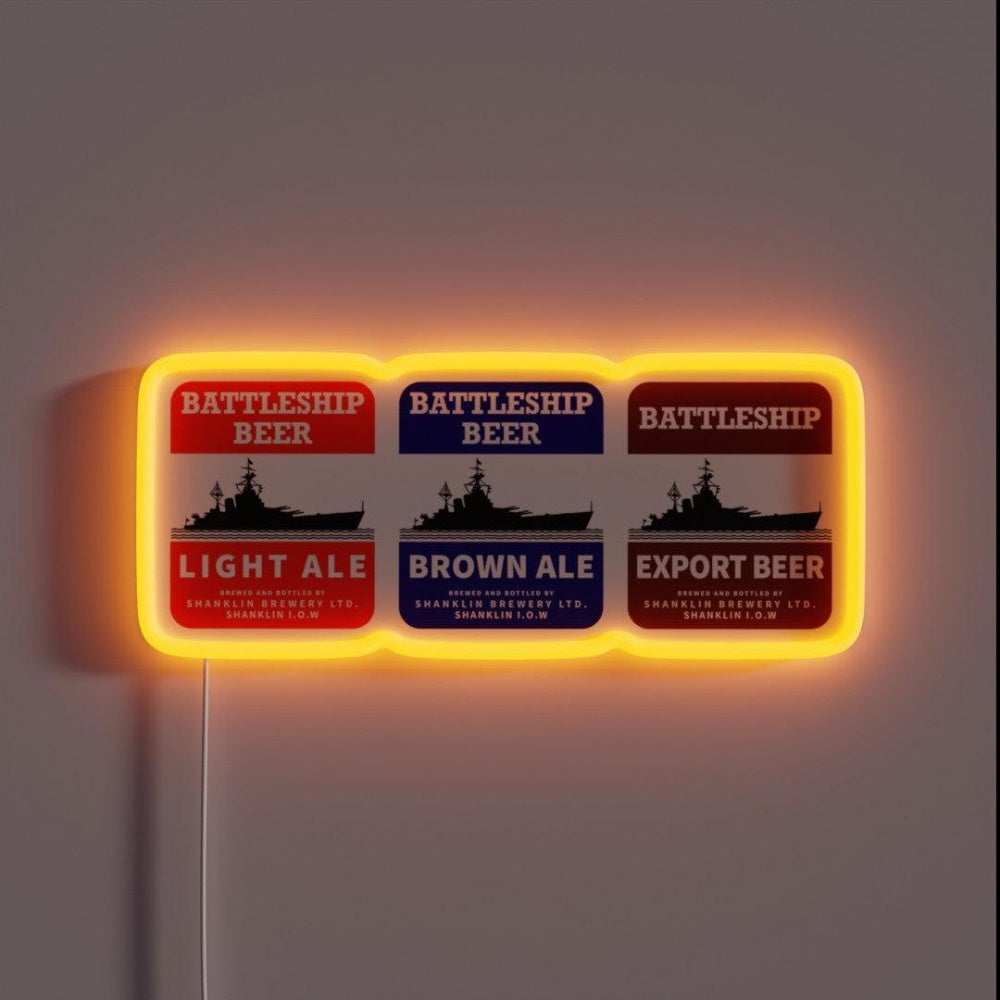 Battleship Beer Trio Rgb Led Neon Sign - Custom LED neon sign front view