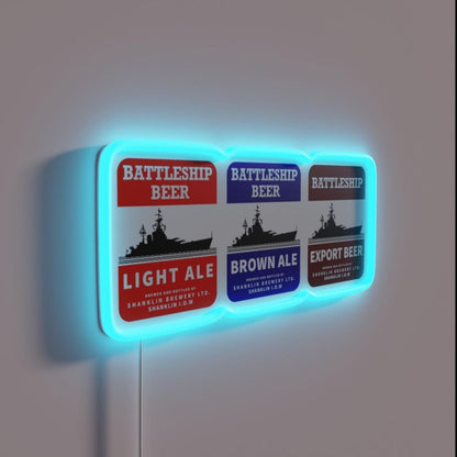 Battleship Beer Trio Rgb Led Neon Sign - LED neon sign close-up detail