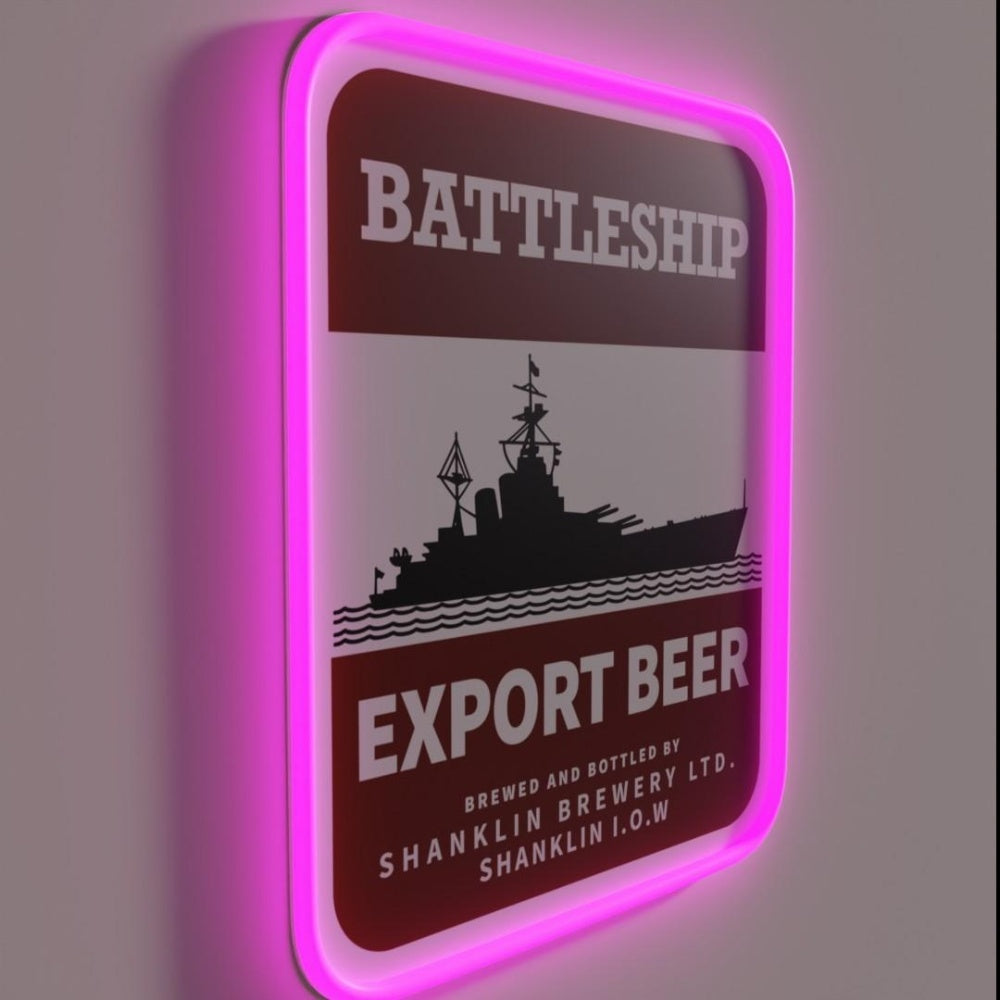 Battleship Export Beer Rgb Led Neon Sign - LED neon sign close-up detail