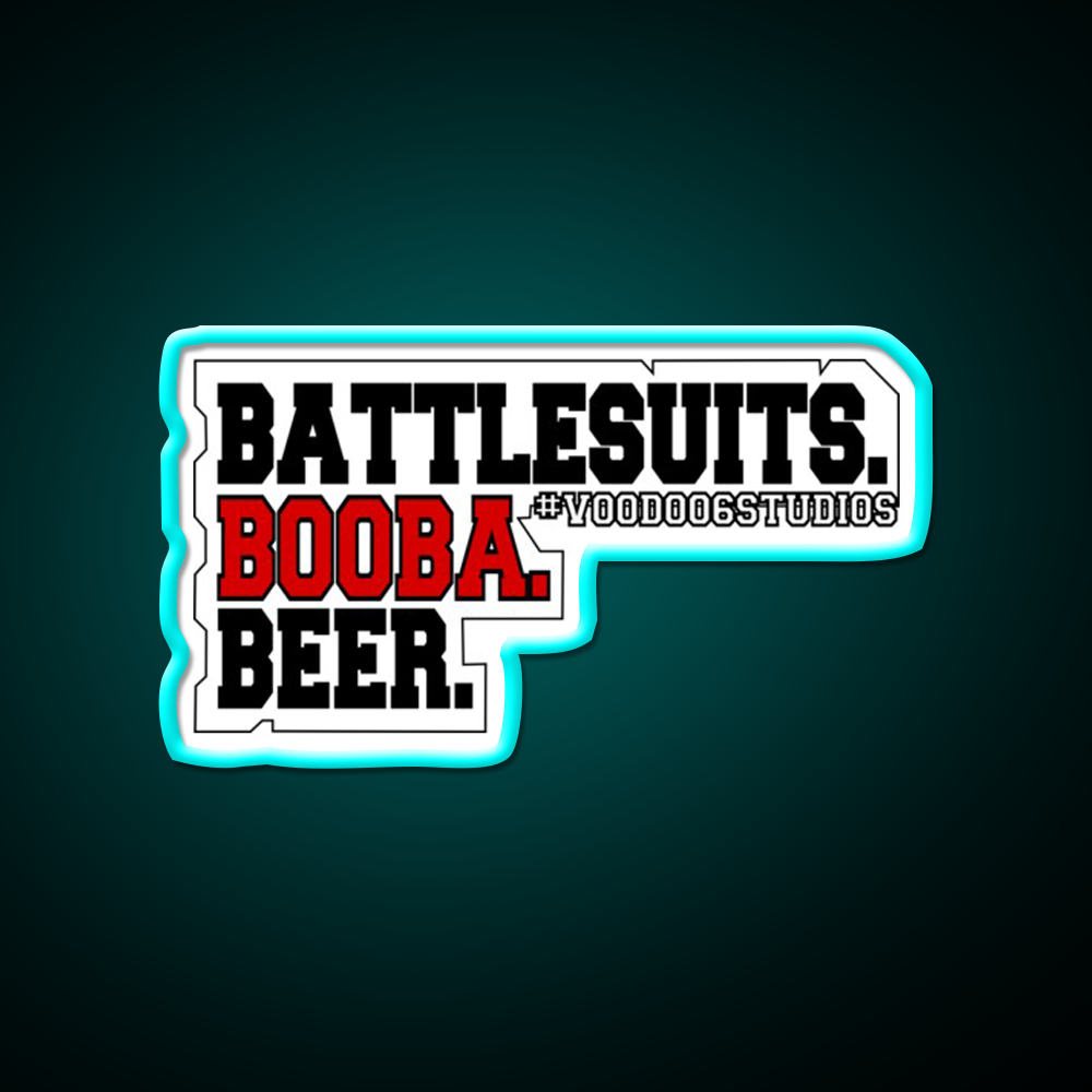 Battlesuits Booba Beer In Red Beer Bar Decor Led Neon Sign Rgb Color - Size and dimension reference