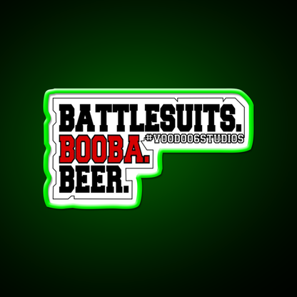 Battlesuits Booba Beer In Red Beer Bar Decor Led Neon Sign Rgb Color - LED neon sign view 8
