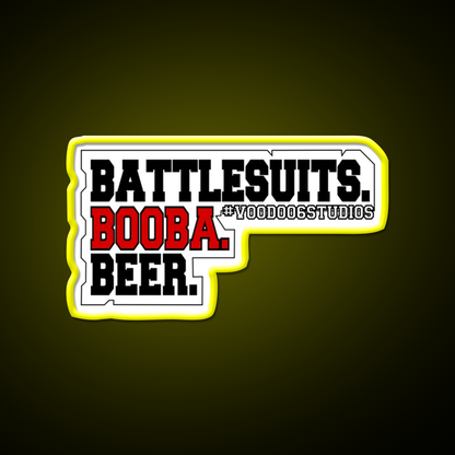 Battlesuits Booba Beer In Red Beer Bar Decor Led Neon Sign Rgb Color - LED neon sign view 7