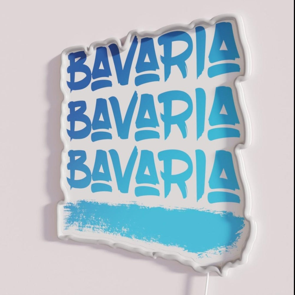 Bavaria Rgb Led Neon Sign - Neon sign mounted on wall in room