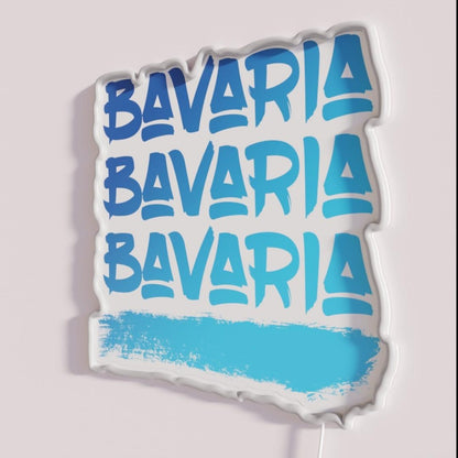 Bavaria Rgb Led Neon Sign - Neon sign mounted on wall in room