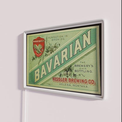 Bavarian Beer Rgb Led Neon Sign - Neon sign mounted on wall in room