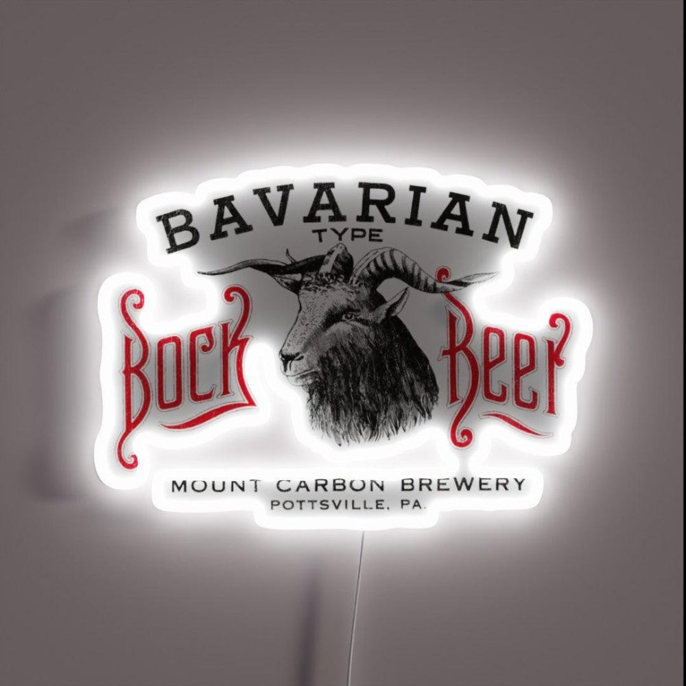 Bavarian Bock Beer Retro Defunct Breweriana Rgb Led Neon Sign - Custom LED neon sign front view
